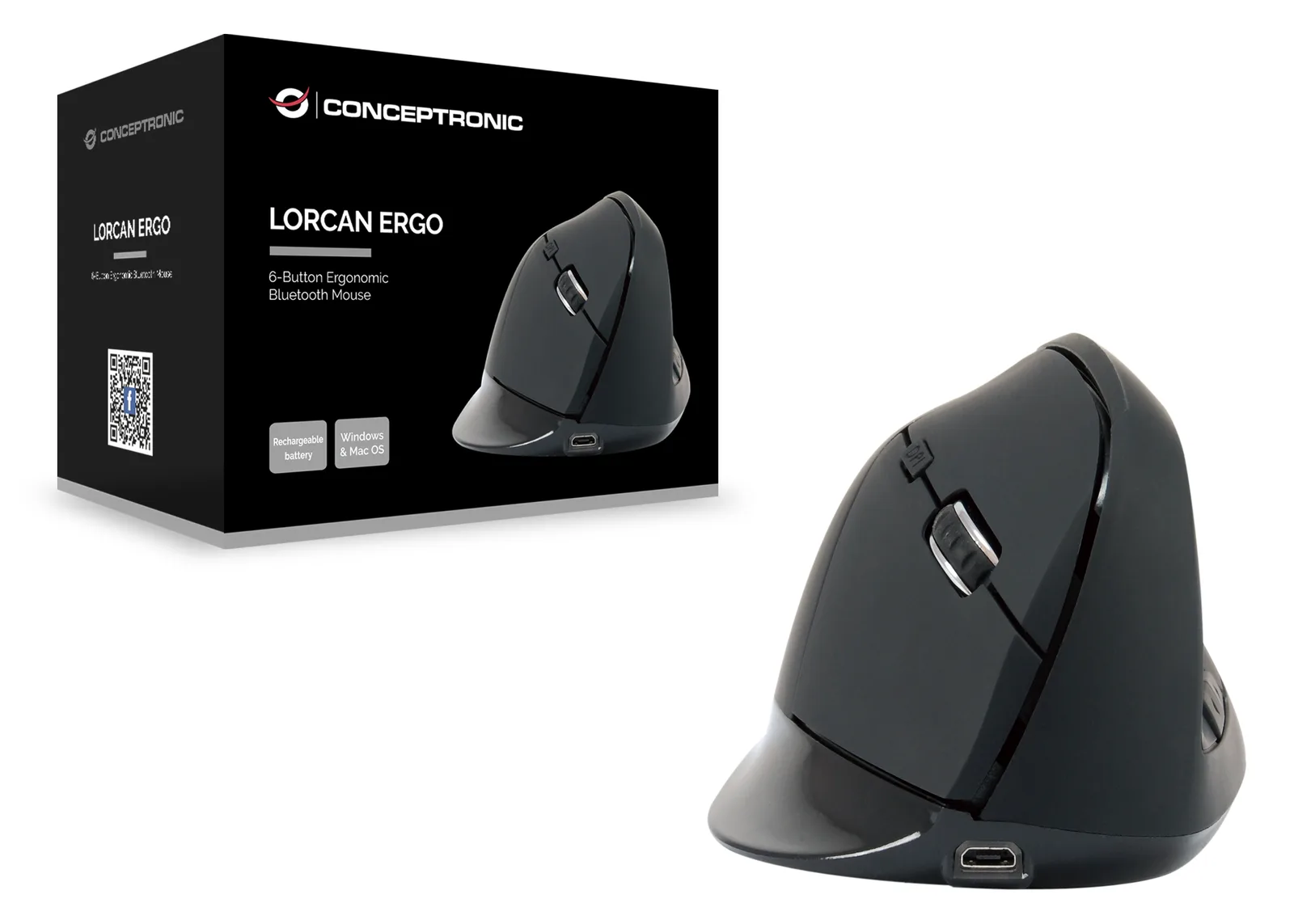 Conceptronic LORCAN03B ERGO - Vertikale Maus, Ansicht 2