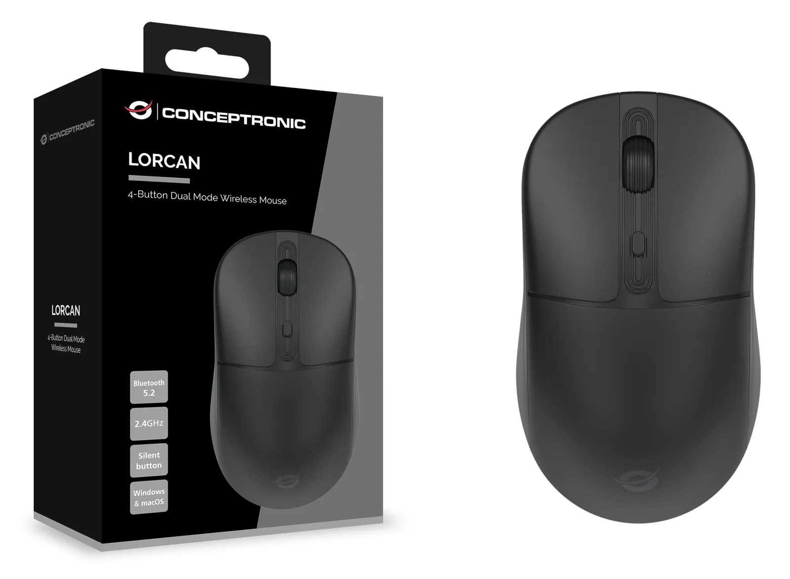 Conceptronic LORCAN04B Bluetooth Maus wireless sw - Maus - 1.600 dpi, Ansicht 2