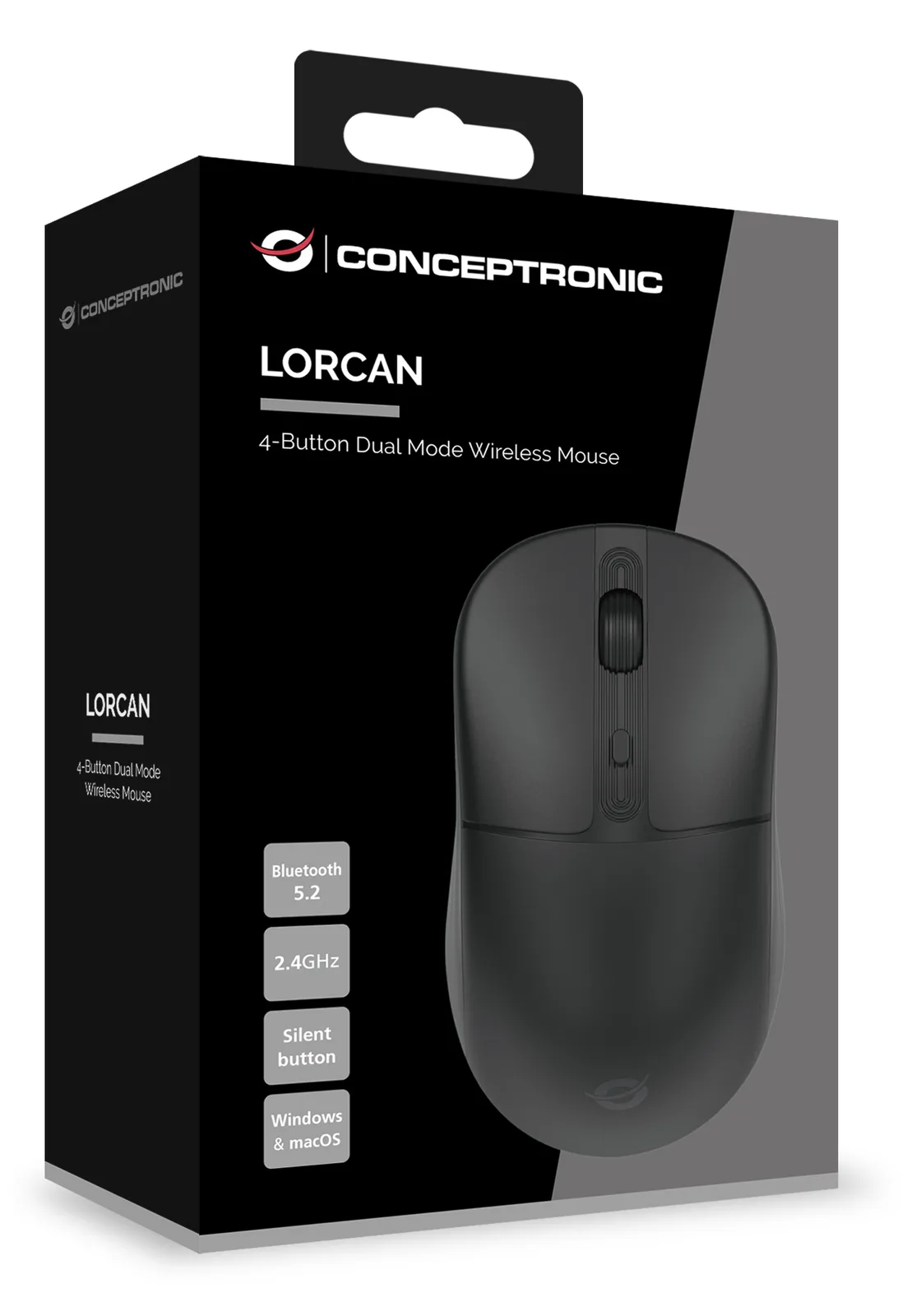 Conceptronic LORCAN04B Bluetooth Maus wireless sw - Maus - 1.600 dpi, Ansicht 3