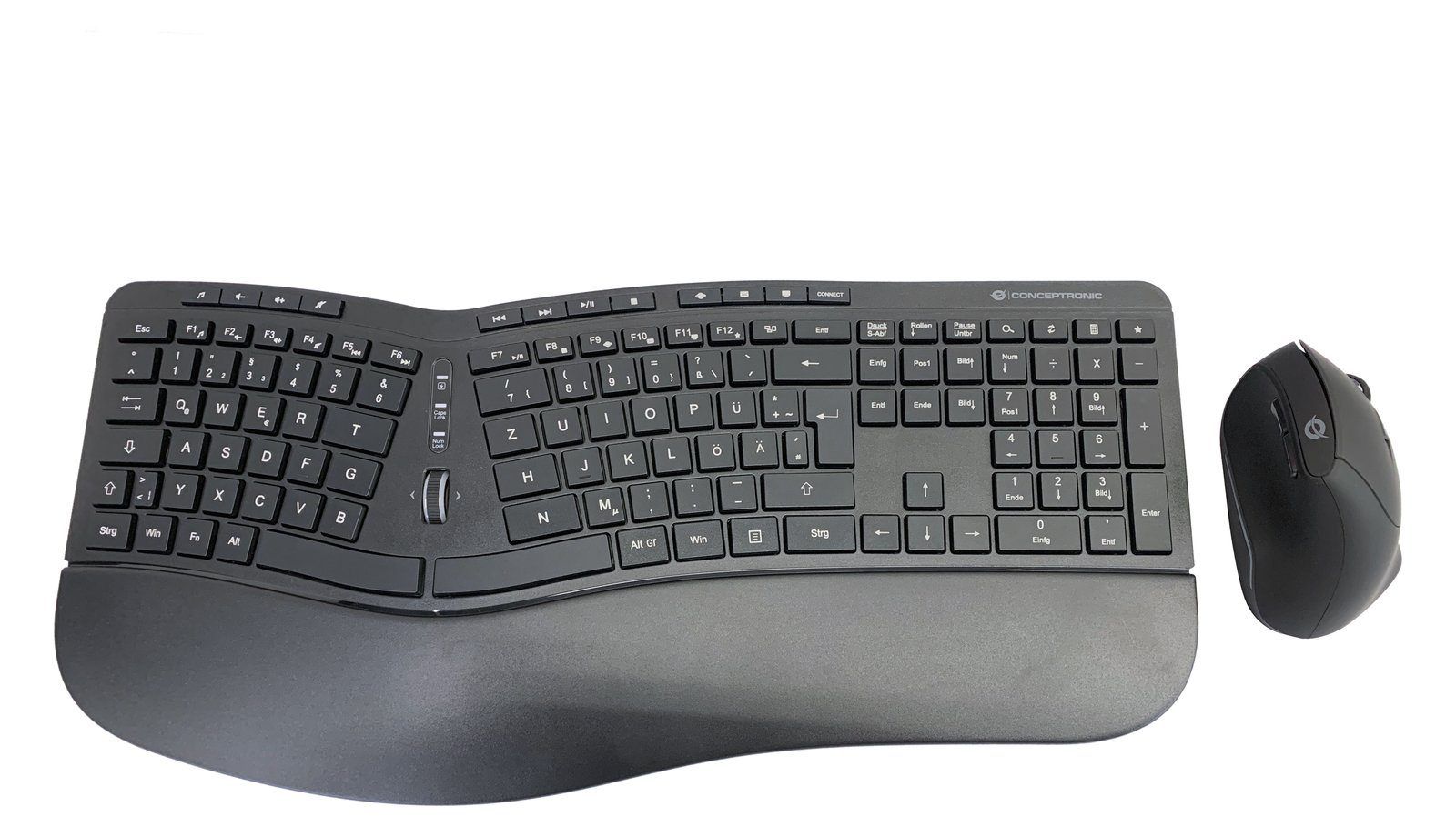 Conceptronic ORAZIO ERGO Kabelloses Set aus ergonomischer Tastatur und vertikaler Maus - TL: Deutsch, QWERTZ