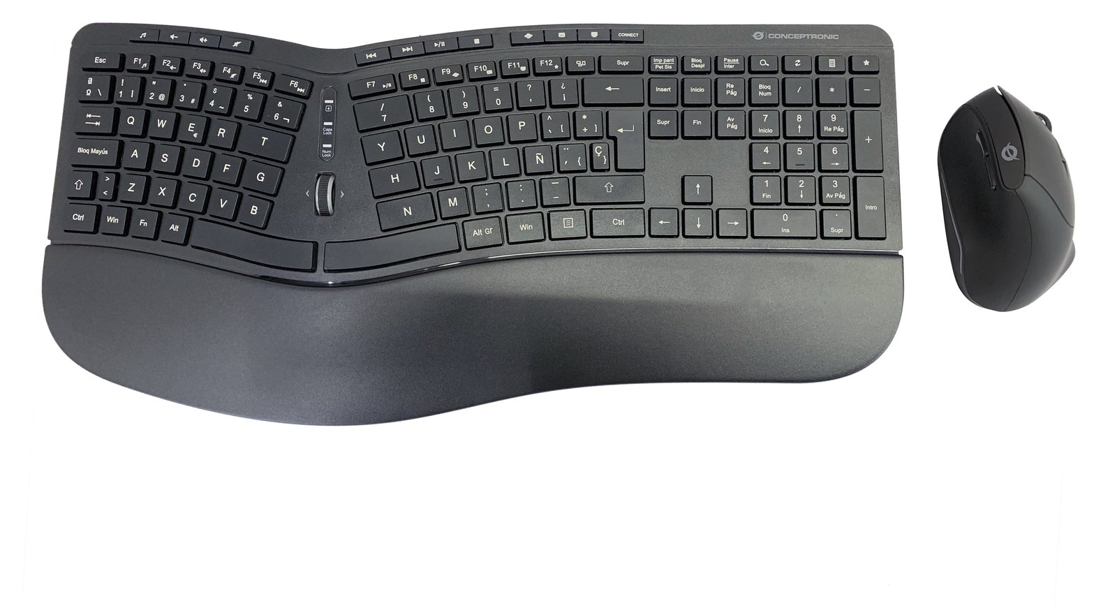 Conceptronic ORAZIO02ES ERGO - Tastatur-und-Maus-Set - TL: Spanisch, QWERTY
