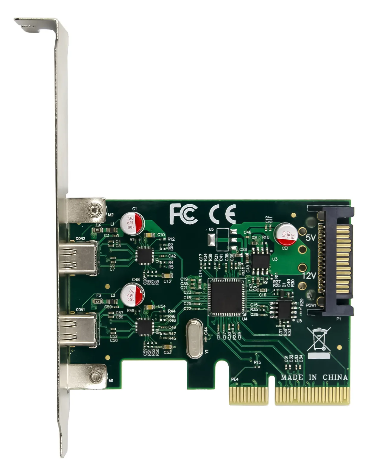 Conceptronic PCI Express Card 2xPort USB 3.2 Gen2 Typ-C sw - Serial ATA - SATA, Ansicht 2