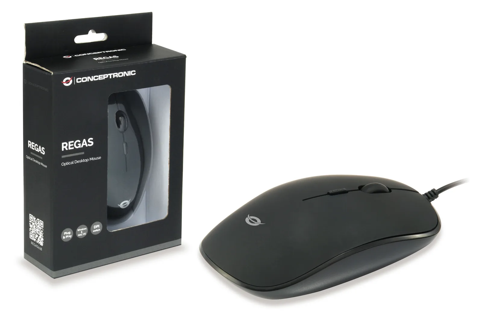 Conceptronic REGAS E4 - Maus - rechts- und linkshändig, Ansicht 3