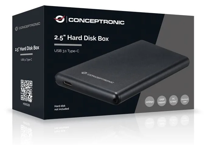 Conceptronic Speichergehäuse - 2.5 (6.4 cm) - SATA 6Gb/s - USB 3.1 (Gen 2), Ansicht 4