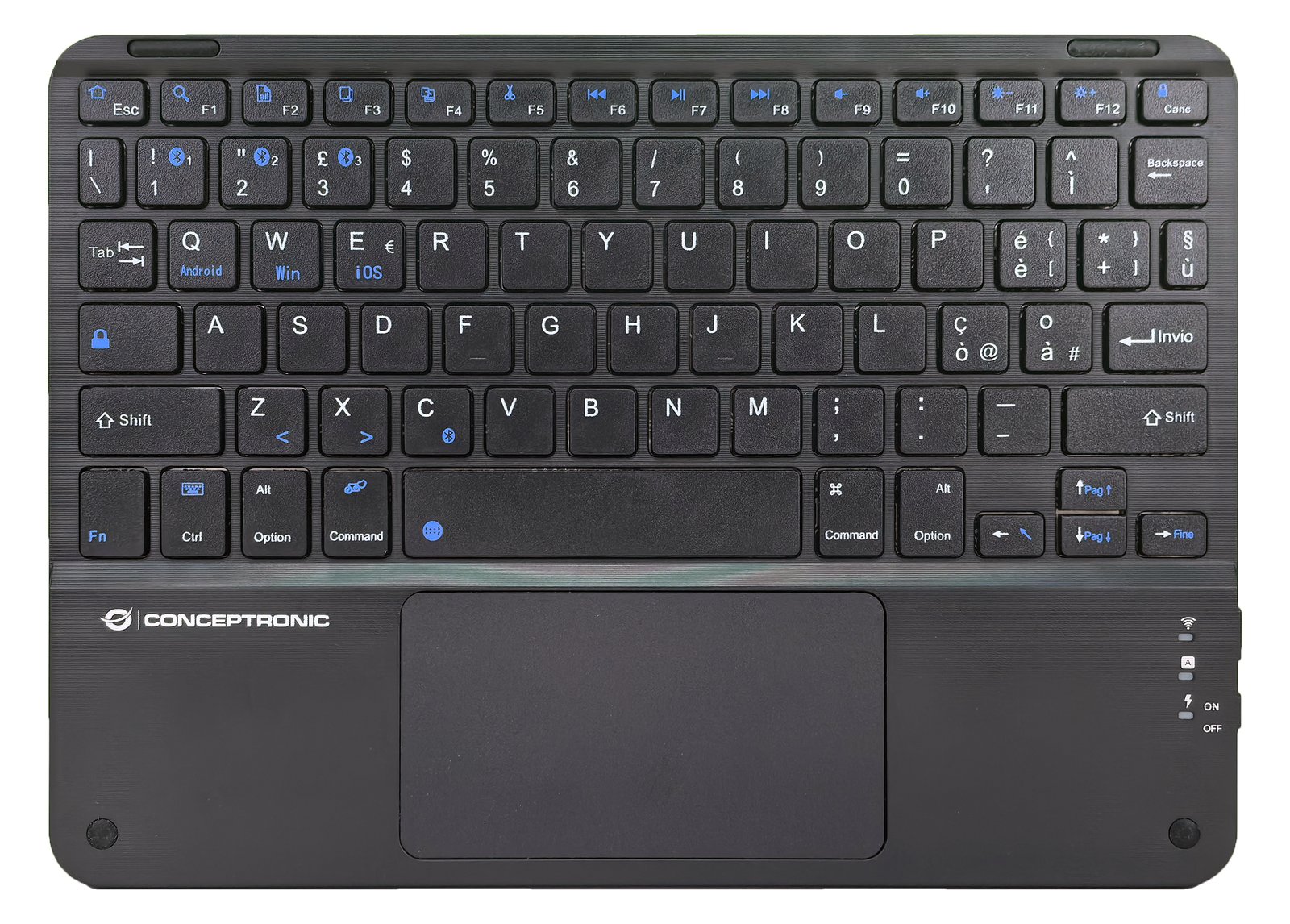 Conceptronic Wireless Tastatur 10 schwarz - Tastatur - TL: Italienisch, QWERTY