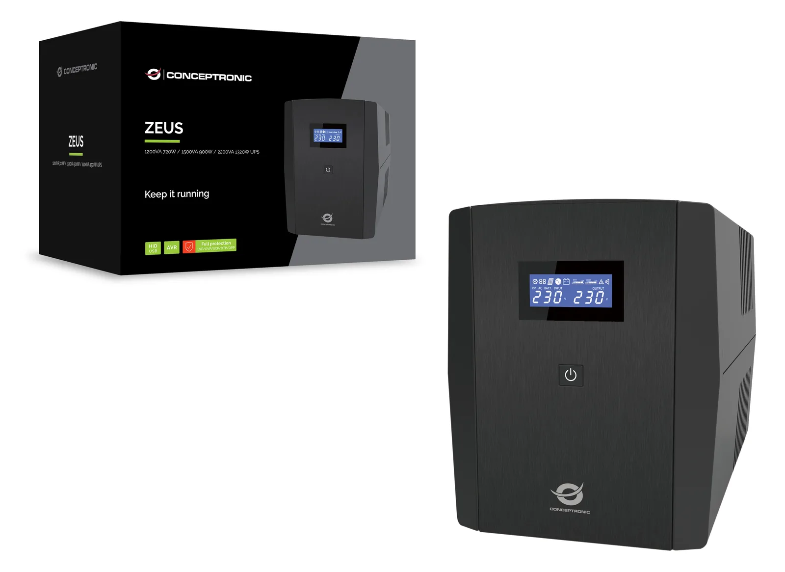 Conceptronic ZEUS USP 4xUK Sockets HID USB RJ45, Ansicht 3