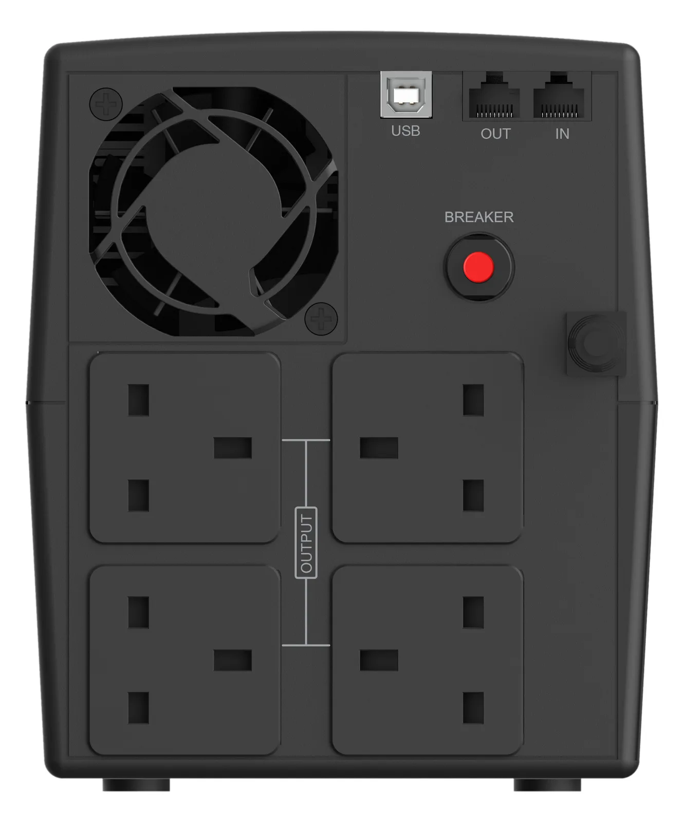 Conceptronic ZEUS03G 1200VA 720W USV - 4x UK-Steckdosen - HID-USB - RJ45 Ein/Aus - mit AVR-Funktion - Line-Interaktiv, Ansicht 2