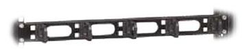 Conteg 19'' Wire Management Panel with Plastic Hooks - Kabelführungsplatte für Schaltschrank - Schwarz, RAL 9005 - 1U von LumaTech