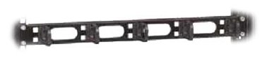Conteg 19'' Wire Management Panel with Plastic Hooks - Kabelführungsplatte für Schaltschrank - Schwarz, RAL 9005 - 1U von LumaTech