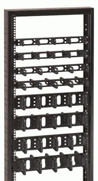 Conteg 19'' Wire Management Panel with Plastic Hooks - Kabelführungsplatte für Schaltschrank - Schwarz, RAL 9005 - 1U, Ansicht 2