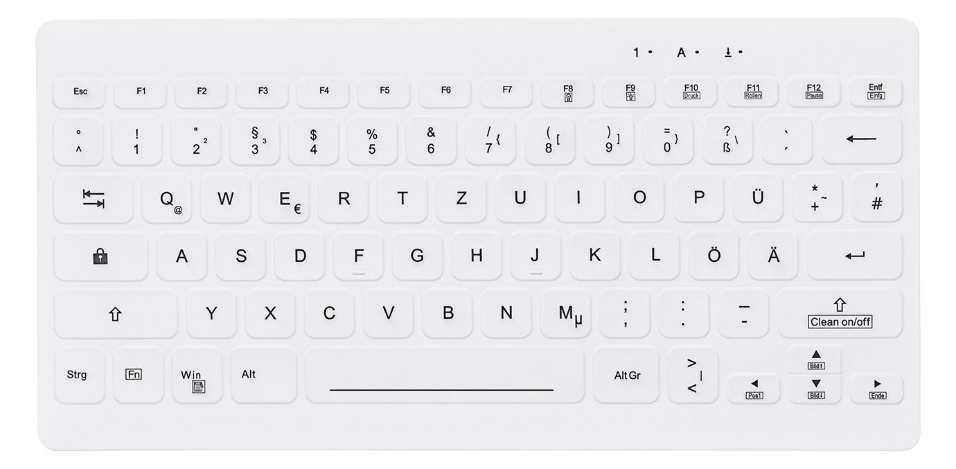 Contour AK-C4112F-FU1-W/GE - wischdesinfizierbar -wireless - weiß Tastatur - TL: Deutsch, QWERTZ