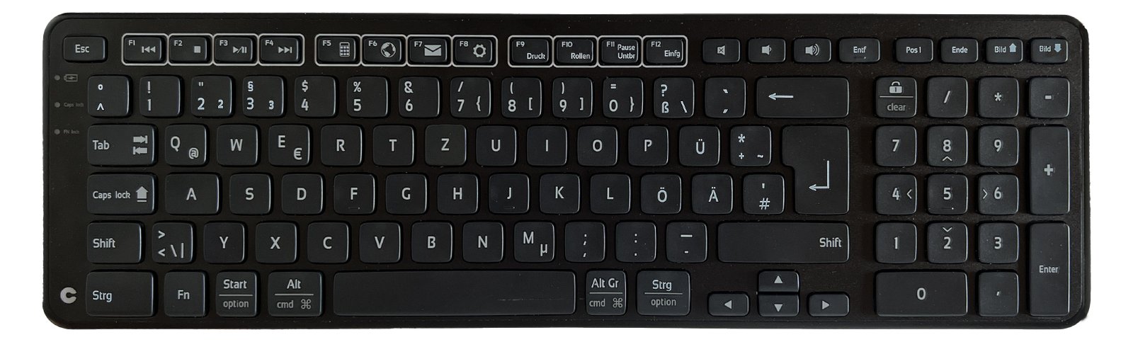 Contour Balance - Tastatur - kabellos - USB, 2.4 GHz Schwarz - TL: Deutsch, QWERTZ