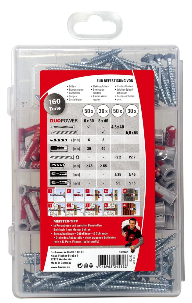 fischer 535972 - Spreizdübel - Beton - Metall - Kunststoff - Grau - 80 Stück(e) - Box, Ansicht 2