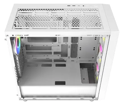 Cooler Master MasterBox 600 Lite - Mid tower - E-ATX - Seitenteil mit Fenster (gehärtetes Glas) - Weiß, Ansicht 4