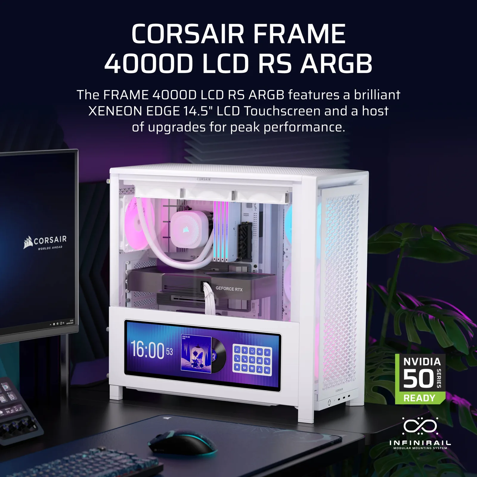 Corsair Frame 4000D LCD RS Performance Mid-Tower White - Tower - ATX, Ansicht 2