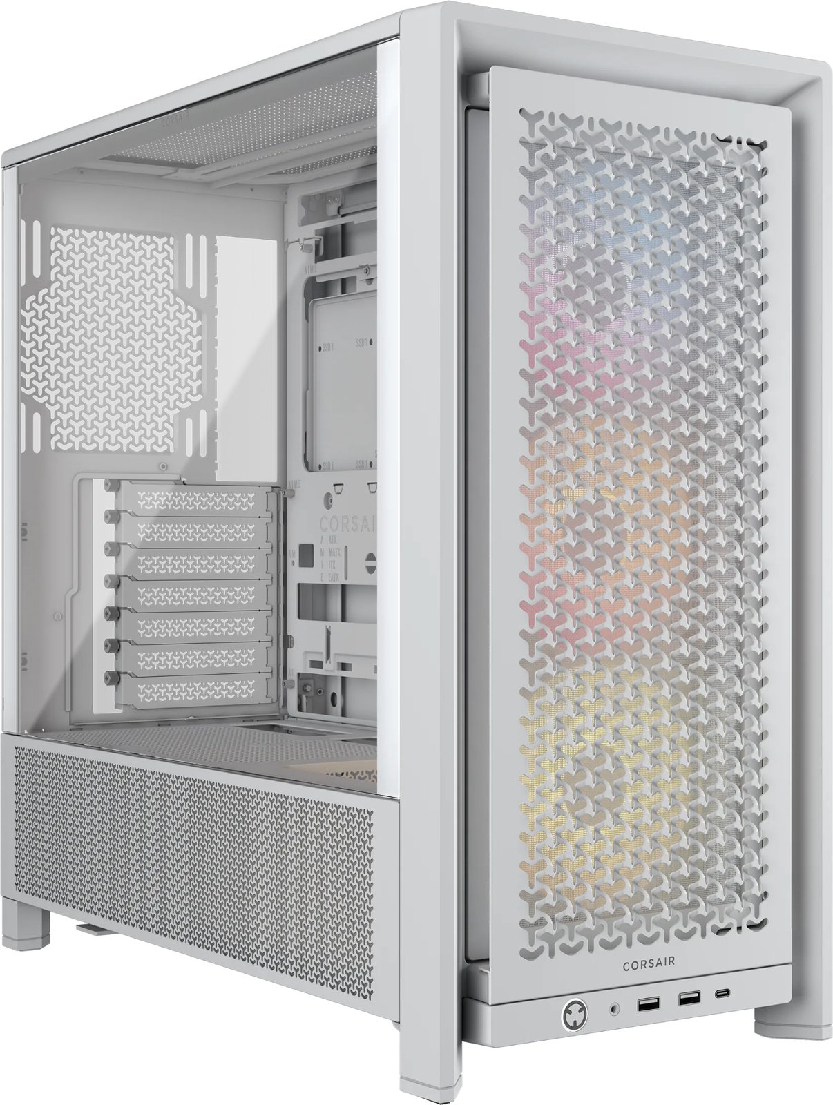 Corsair FRAME 4000D RS ARGB - Midi-Tower Gaming - E-ATX - Seitenteil mit Fenster (gehärtetes Glas) - Weiß von LumaTech