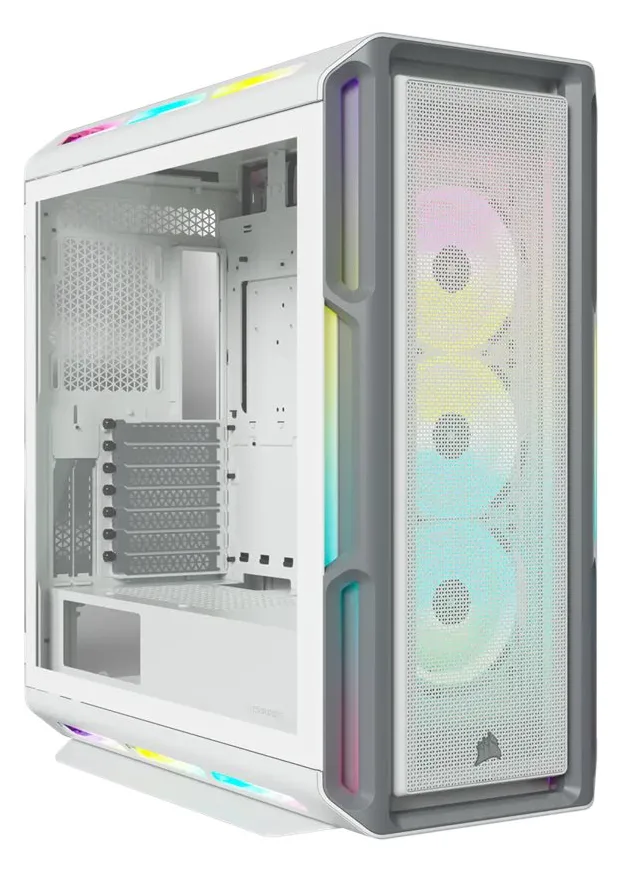 Corsair iCUE 5000T RGB - Mid tower - E-ATX - Seitenteil mit Fenster (gehärtetes Glas) - Weiß, Ansicht 4