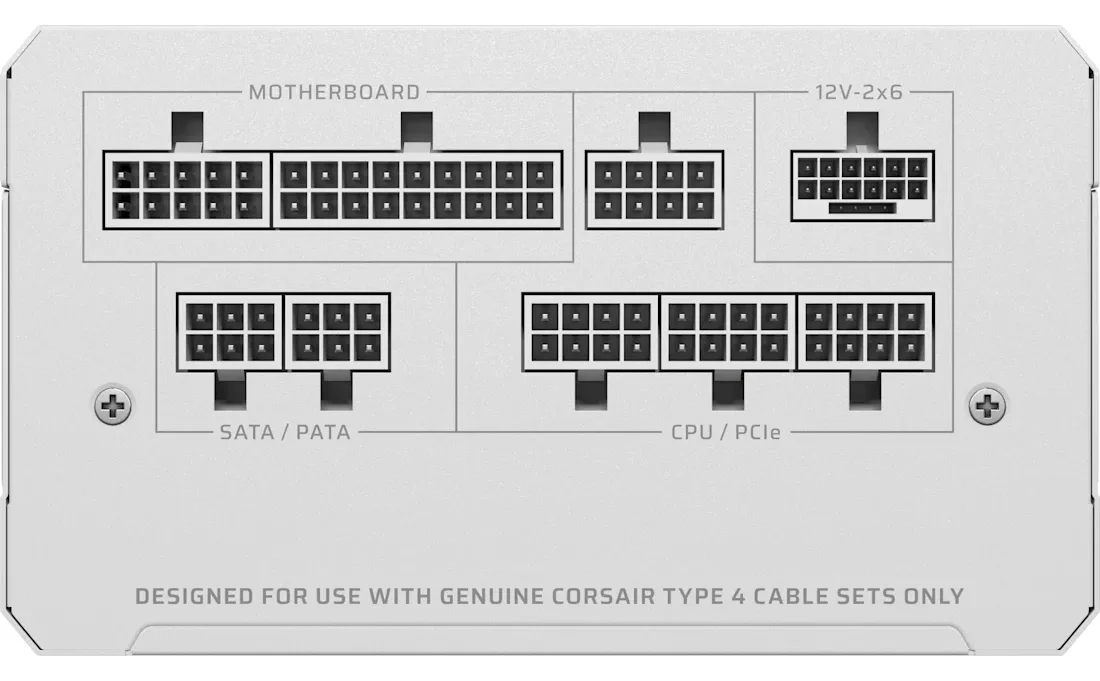 Corsair PSU RMe White 1000W 80+Gold FM ATX3.1 2025 - PC-/Server Netzteil - ATX, Ansicht 3