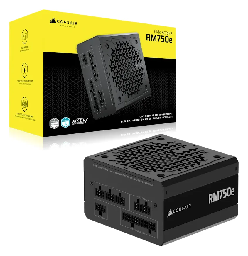 Corsair RMe Series RM750e - Netzteil (intern) - ATX 3.1 - 80 PLUS Gold - Wechselstrom 100-240 V - 750 Watt - Europa, Ansicht 2