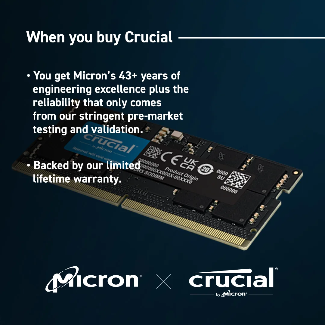 Crucial DDR5 - Modul - 16 GB - SO DIMM 262-PIN - 5600 MHz, Ansicht 4