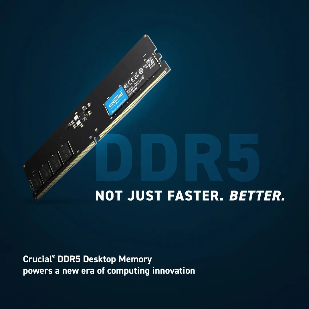 Crucial DDR5 - Modul - 8 GB - DIMM 288-PIN - 5600 MHz, Ansicht 2