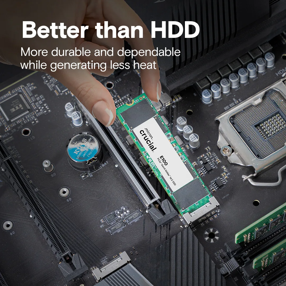 Crucial E100 - SSD - 2 TB - intern - M.2 2280 - PCIe 4.0 x4 (NVMe), Ansicht 4