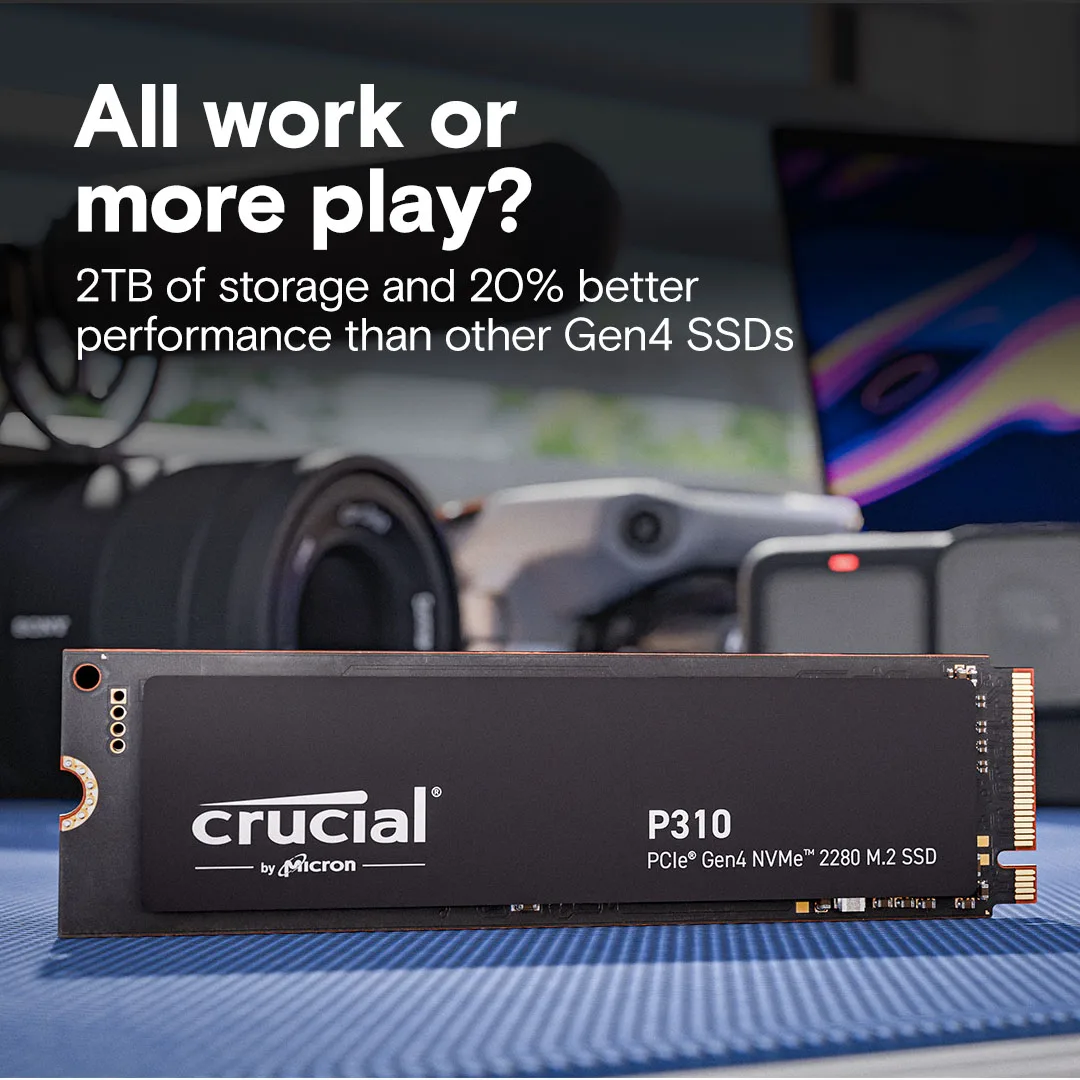 Crucial P310 - SSD - 500 GB - intern - M.2 2280 - PCIe 4.0 x4 (NVMe), Ansicht 3