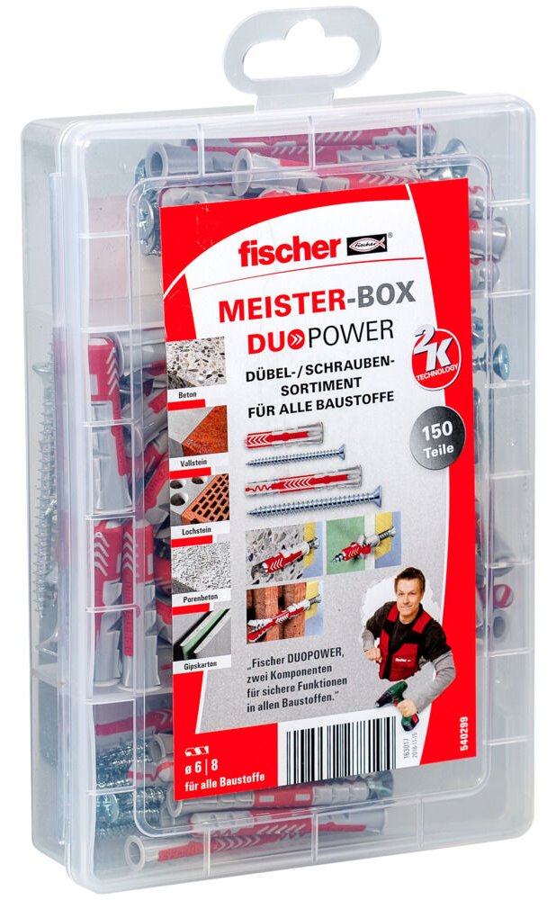 fischer 540299 - Schrauben- & Dübelsatz - Holz - 150 Stück(e) - Box