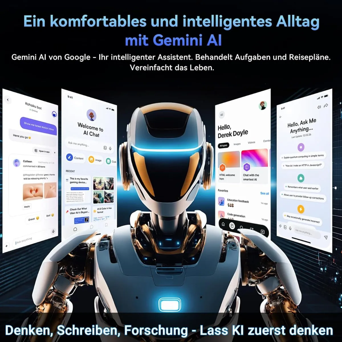 Android 16 Tablet mit Tastatur - 24GB RAM+128GB ROM, Octa Core, Gaming Tablet 11 Zoll, Widevine L1, 1920x1200 FHD+IPS, 8000mAh Akuu, Gemini AI, 13MP+5MP KI Kamera, Face ID, 5G WiFi, 3.5mm Jack — Bild 4