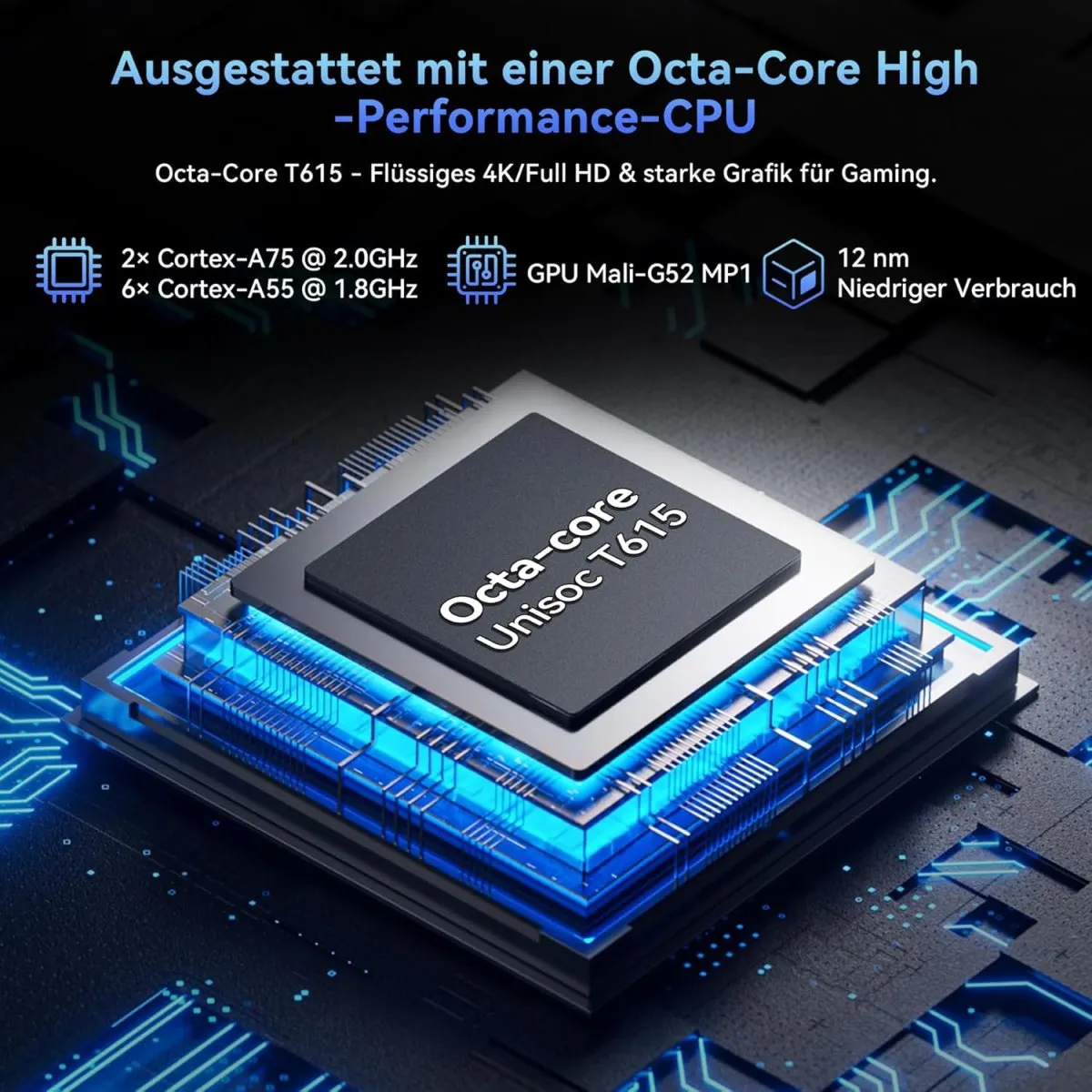 Android 16 Tablet mit Tastatur - 24GB RAM+128GB ROM, Octa Core, Gaming Tablet 11 Zoll, Widevine L1, 1920x1200 FHD+IPS, 8000mAh Akuu, Gemini AI, 13MP+5MP KI Kamera, Face ID, 5G WiFi, 3.5mm Jack — Bild 6