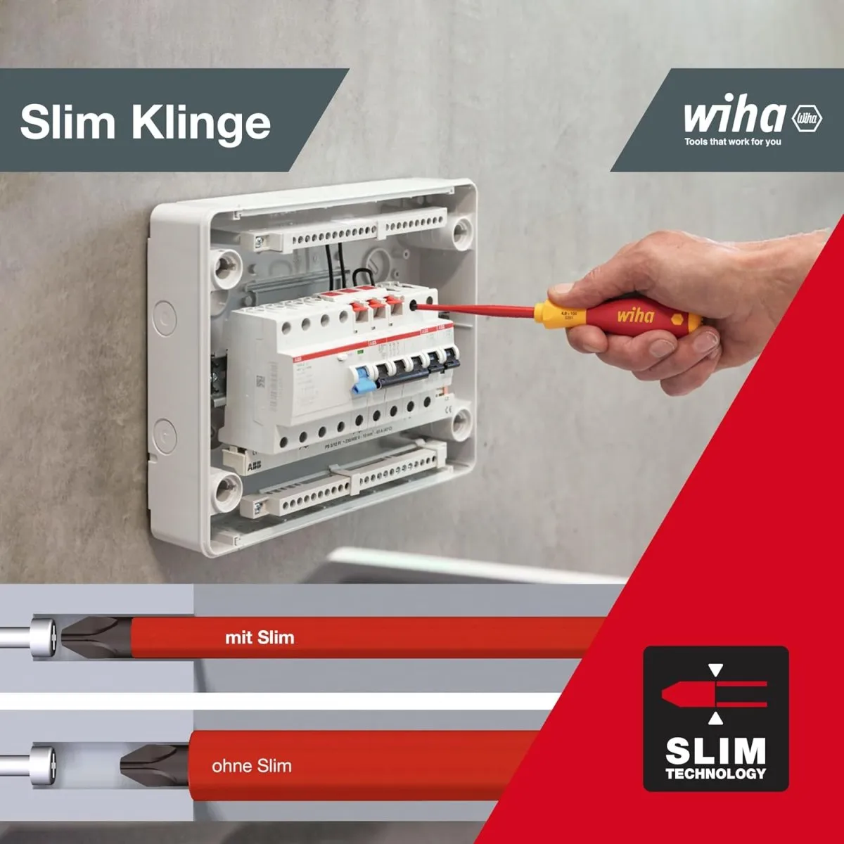 Wiha Schraubendreher Set 12-teilig, VDE geprüft, isoliert 1.000 V (41003) I Profi Schraubenzieher Set mit dünner Spitze Schlitz/Kreuz/Kreuzschlitz/Torx/Plusminus I Elektriker Werkzeug — Bild 2