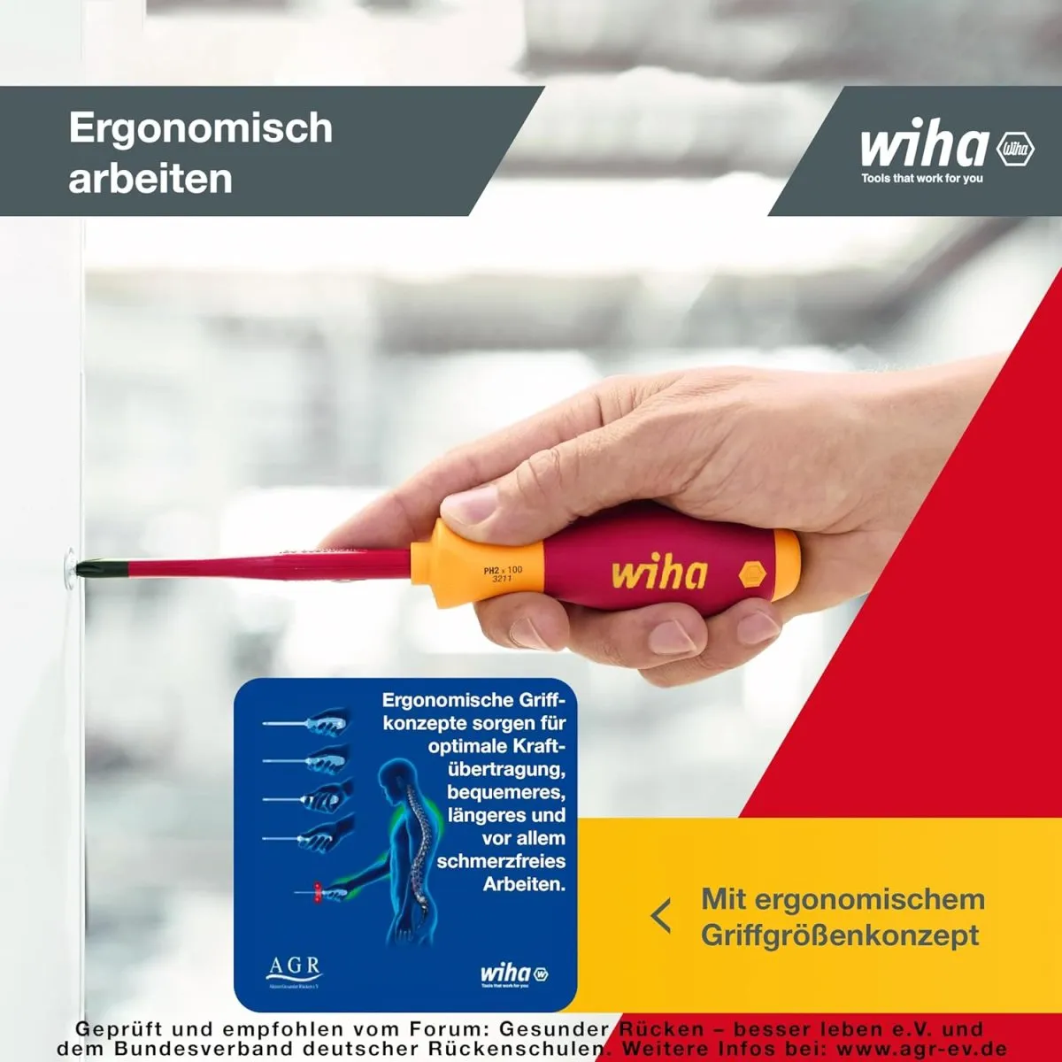 Wiha Schraubendreher Set 12-teilig, VDE geprüft, isoliert 1.000 V (41003) I Profi Schraubenzieher Set mit dünner Spitze Schlitz/Kreuz/Kreuzschlitz/Torx/Plusminus I Elektriker Werkzeug — Bild 5