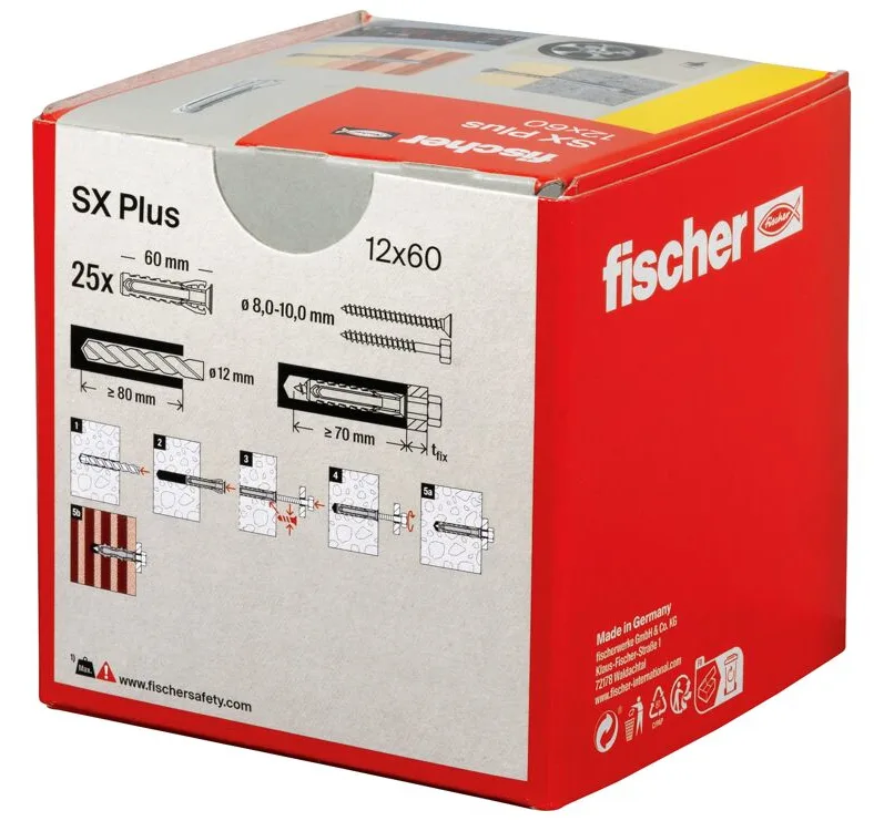 fischer 568012 - Spreizdübel - Autoklaven-Porenbeton - Mauerziegel - Beton... - Nylon - 1,2 cm - 60 mm - 1,2 cm, Ansicht 3