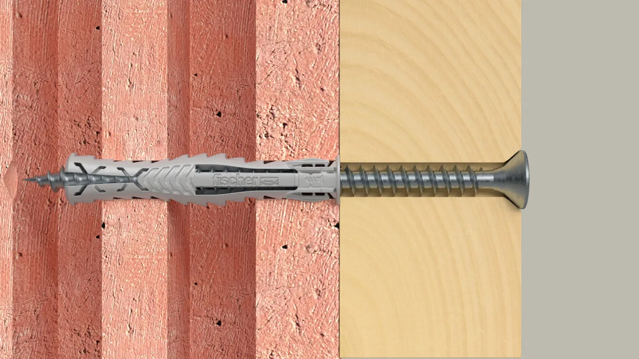 fischer 568106 - Spreizdübel - Autoklaven-Porenbeton - Mauerziegel - Beton - Gipsfaserplatten... - Nylon - Grau - 6 mm, Ansicht 3