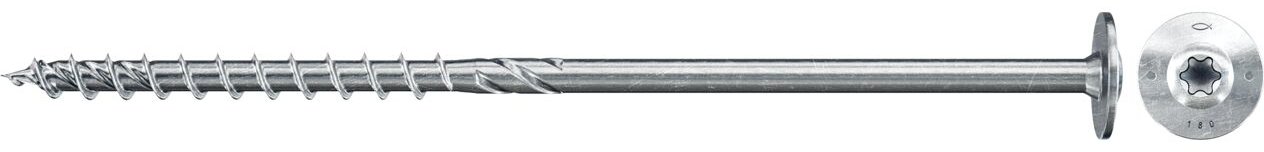 fischer 568166 - Schraube - Verzinkter Stahl - Holz - Zink - Teilgewinde - Flange head