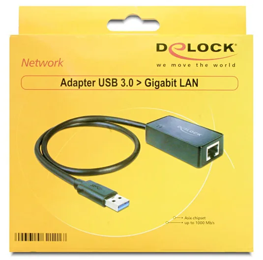 Delock Adapter USB 3.0 > Gigabit LAN 10/100/1000 Mb/s, Ansicht 2