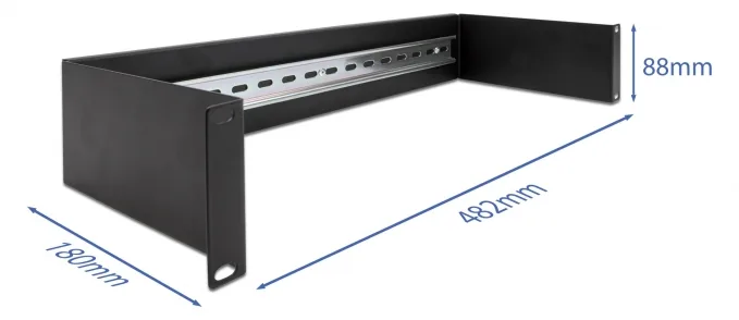 Delock DIN Schienenpanel - Rack montierbar - Schwarz - 1U - 48.3 cm (19), Ansicht 4