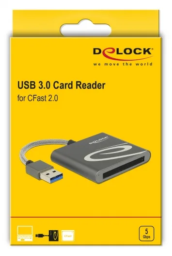 Delock Kartenleser (CFast Card Typ I, CFast Card Typ II), Ansicht 2