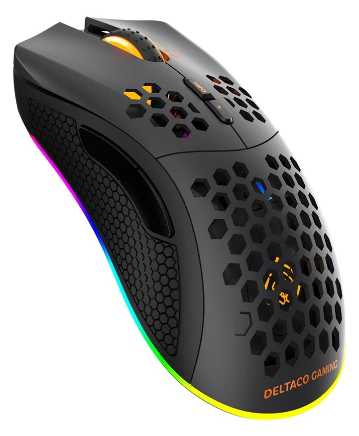 Deltaco GAM-120 - rechts - Optisch - RF Wireless + USB Type-A - 6400 DPI - Schwarz, Ansicht 2