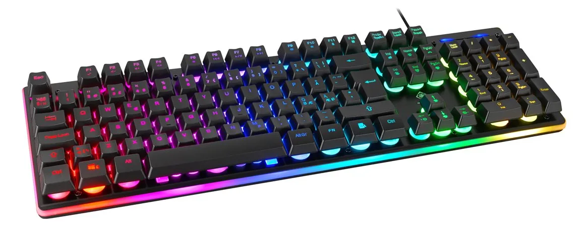 Deltaco GAMING GAM-021-RGB - Tastatur - Hintergrundbeleuchtung - TL: Nordisch, QWERTY, Ansicht 2