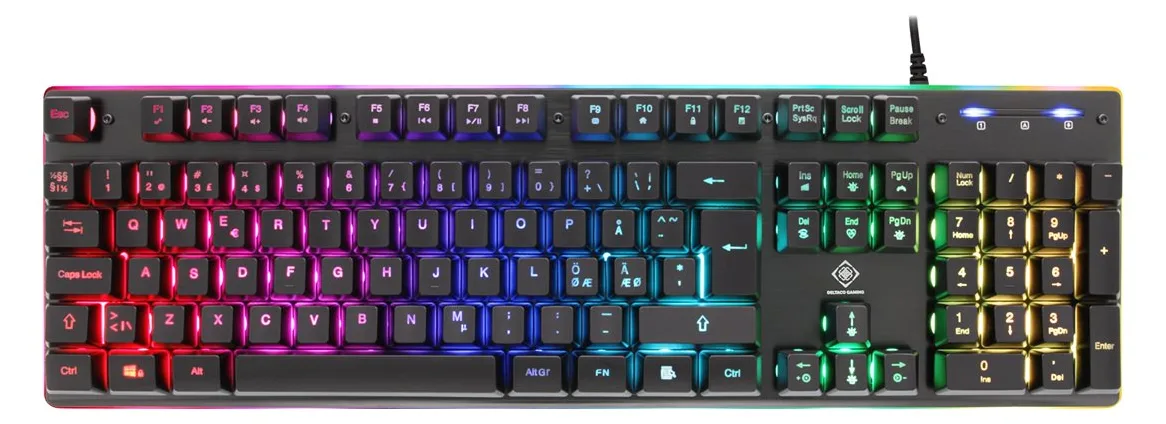 Deltaco GAMING GAM-021-RGB - Tastatur - Hintergrundbeleuchtung - TL: Nordisch, QWERTY, Ansicht 3