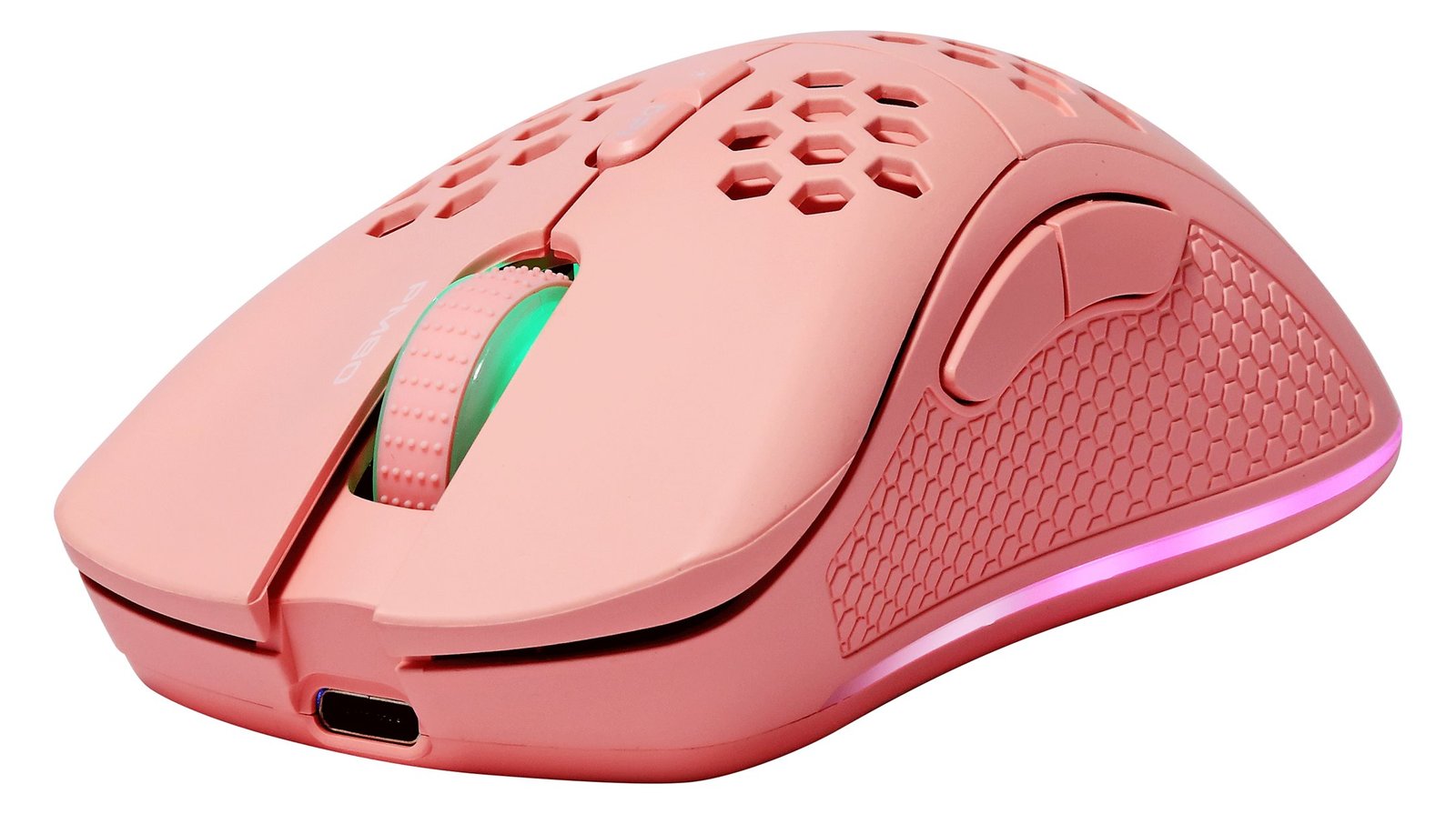Deltaco Gaming GAM-120-P - rechts - Laser - RF Wireless + USB Type-C - 4800 DPI - 1 ms - Pink