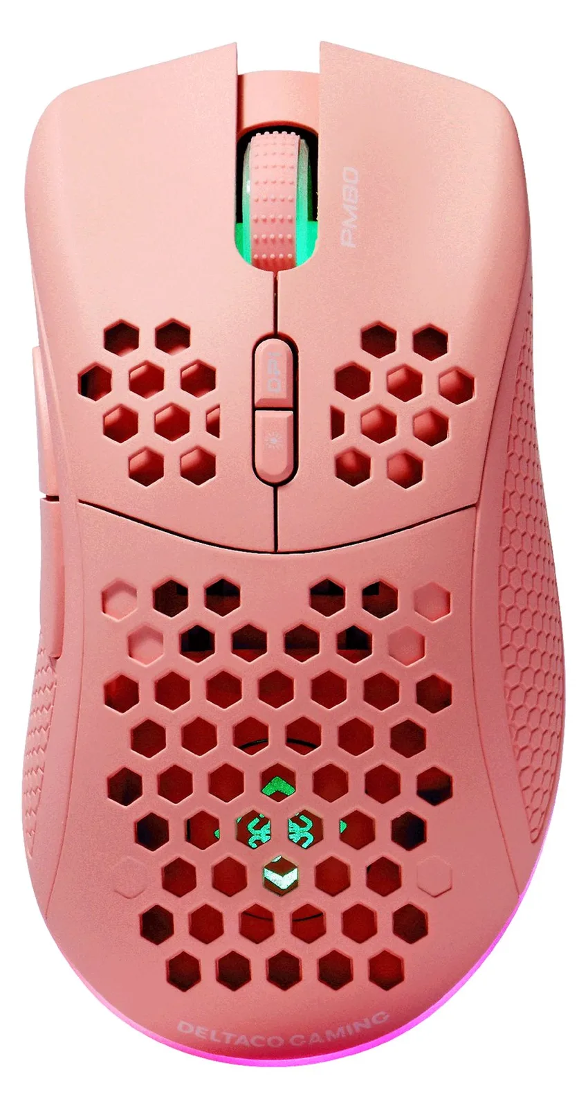 Deltaco Gaming GAM-120-P - rechts - Laser - RF Wireless + USB Type-C - 4800 DPI - 1 ms - Pink, Ansicht 2