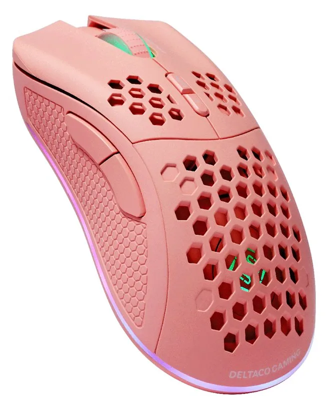 Deltaco Gaming GAM-120-P - rechts - Laser - RF Wireless + USB Type-C - 4800 DPI - 1 ms - Pink, Ansicht 3
