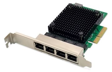DIGITUS 4 Port 2,5 Gigabit Ethernet Netzwerkkarte, RJ45, PCI Express, Realtek Chipsatz von LumaTech