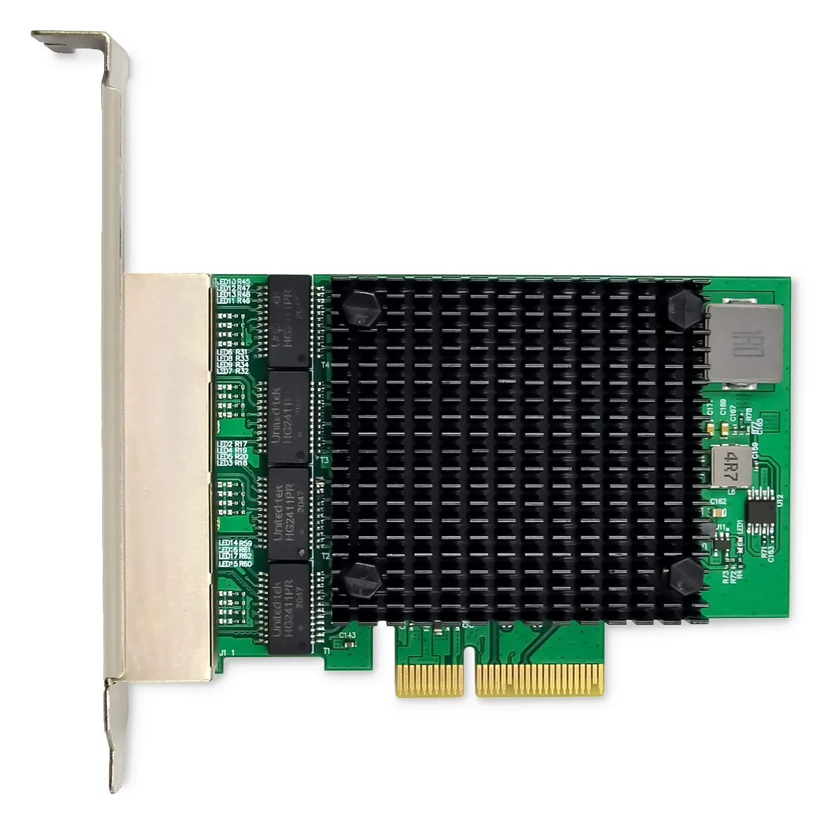 DIGITUS 4 Port 2,5 Gigabit Ethernet Netzwerkkarte, RJ45, PCI Express, Realtek Chipsatz, Ansicht 3