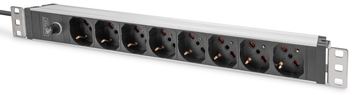 DIGITUS Alu Steckdosenleiste 8-fach 1HE IT 2m von LumaTech