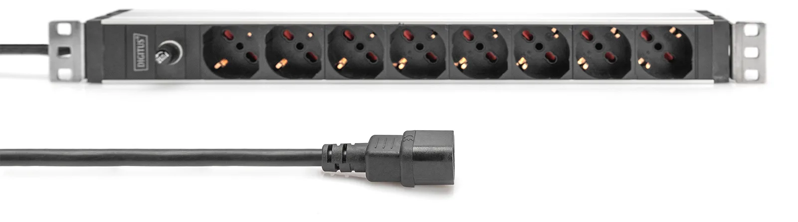 DIGITUS Alu Steckdosenleiste 8-fach 1HE IT 2m, Ansicht 3