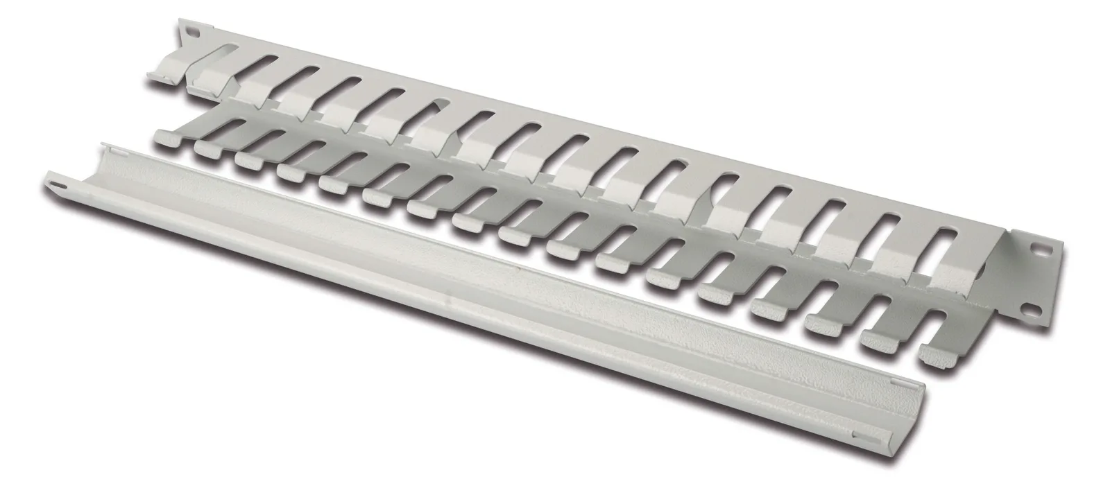 DIGITUS Kabelführungspanel mit abnehmbarer Blende für 483 mm (19)-Schränke, 1HE - grau, Ansicht 2