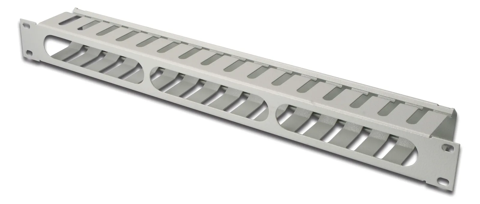 DIGITUS Kabelführungspanel mit abnehmbarer Blende für 483 mm (19)-Schränke, 1HE - grau, Ansicht 3